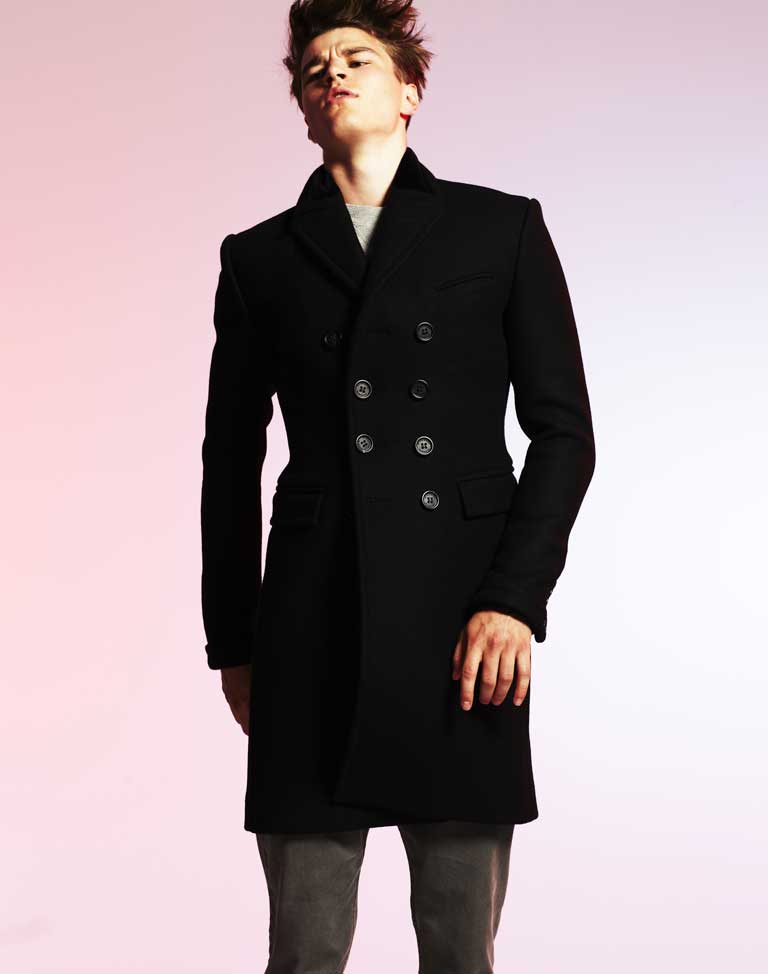 Sweatshirt, £75, by MHL by Margaret Howell, margarethowell.co.uk; jeans, £59, by Cos, cosstores.co.uk; coat, £1,995, by Burberry Prorsum, burberry.co.uk