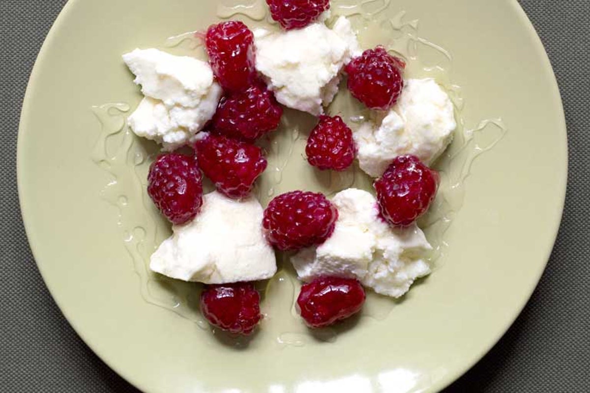 Loganberries with honeyed Westcombe ricotta | The Independent | The ...