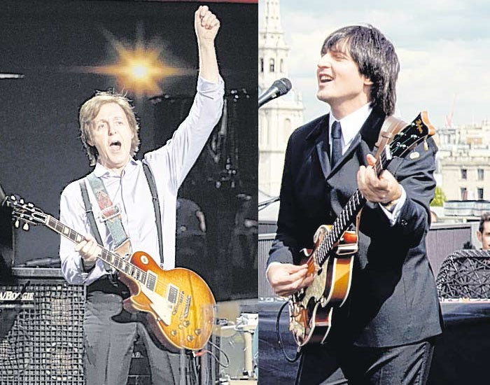 Two of us: the right-handed ‘Paul McCartney’ and the real Macca