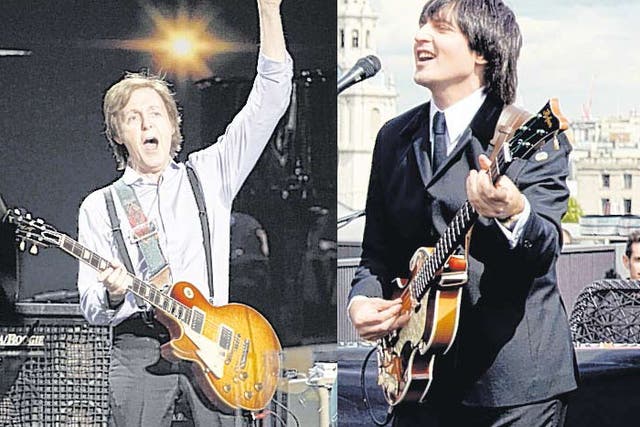 Two of us: the right-handed ‘Paul McCartney’ and the real Macca