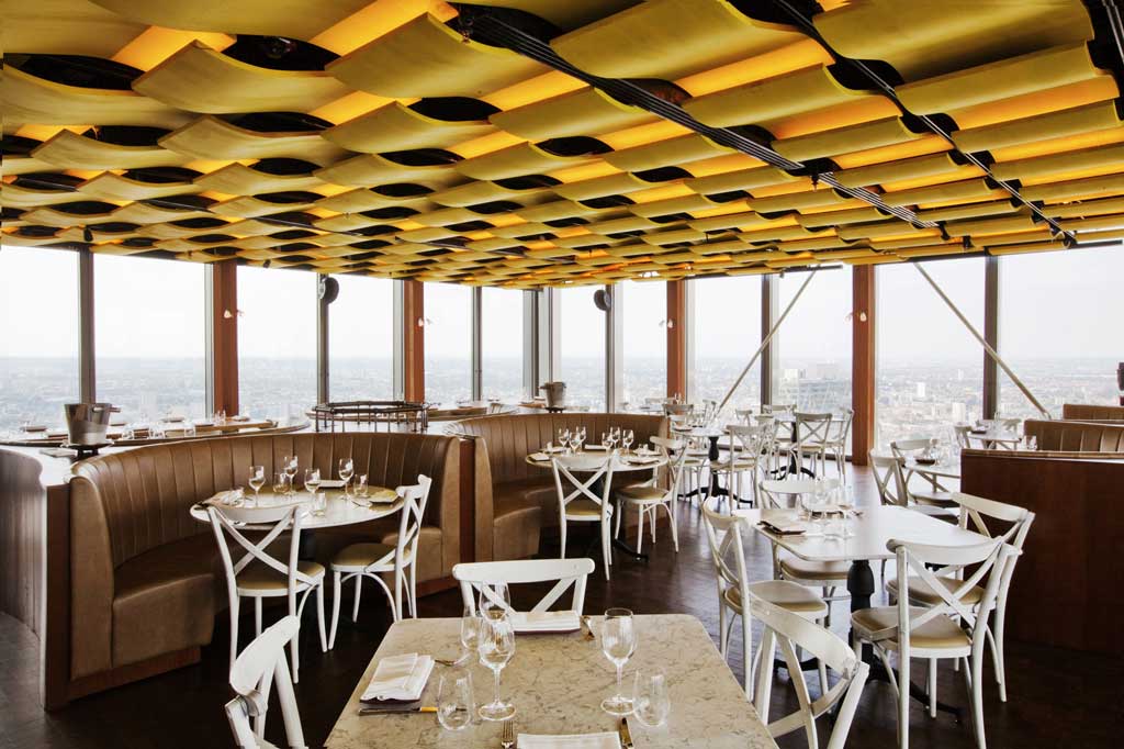 The Duck & Waffle is located forty floors up London's glittering Heron Tower and offers diners jaw-dropping views
