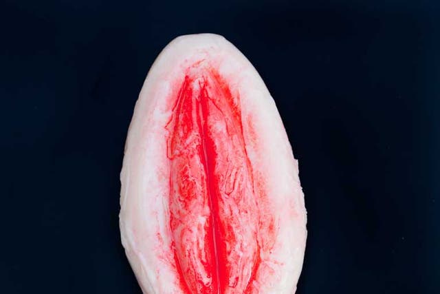 Kiss me quick: A 'Lady Parts' lolly sold as a novelty by the seaside at Blackpool