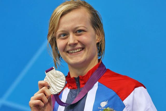 Hannah Russell: The Briton was all smiles last night after landing her
silver medal