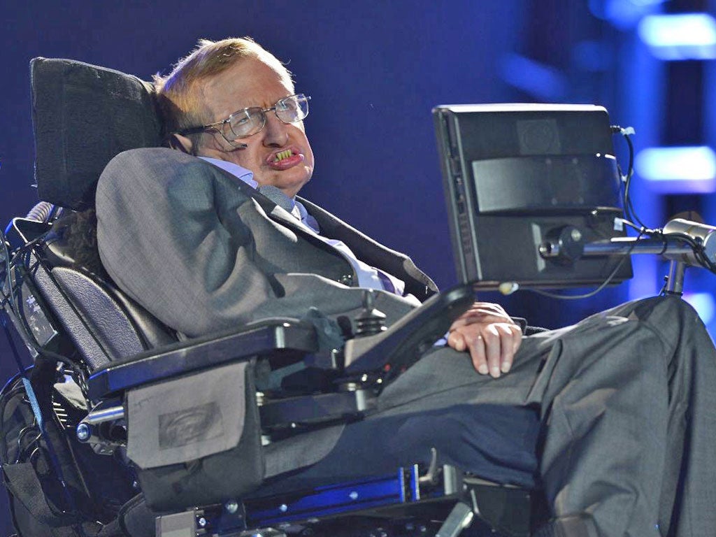 Professor Stephen Hawking, who turned 70 this year, speaking during the Opening Ceremony of the 2012 Paralympics