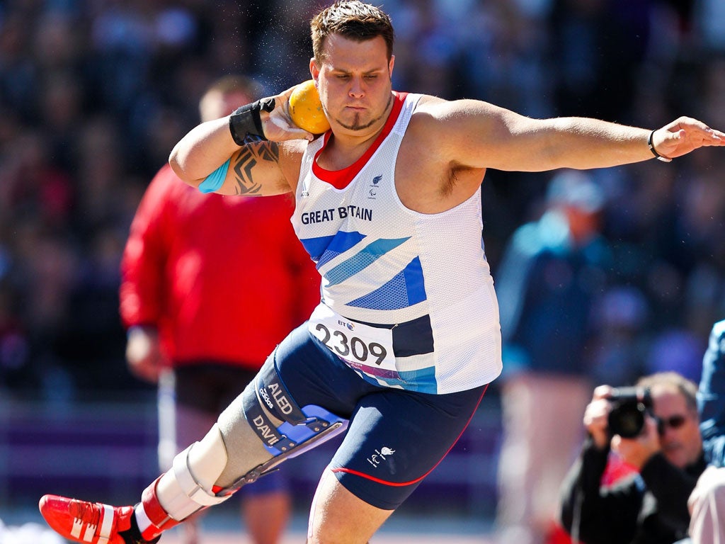 Discus specialist Aled Davies on his way to shot-put bronze