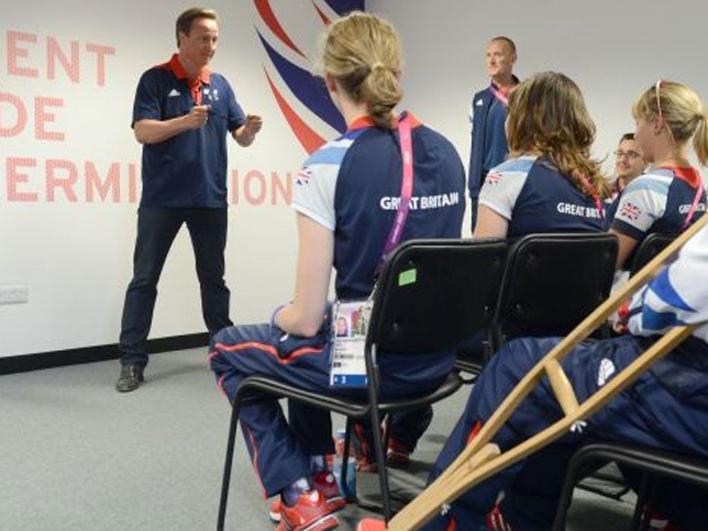 Team talk: David Cameron addresses members of ParalympicsGB