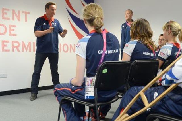 Team talk: David Cameron addresses members of ParalympicsGB