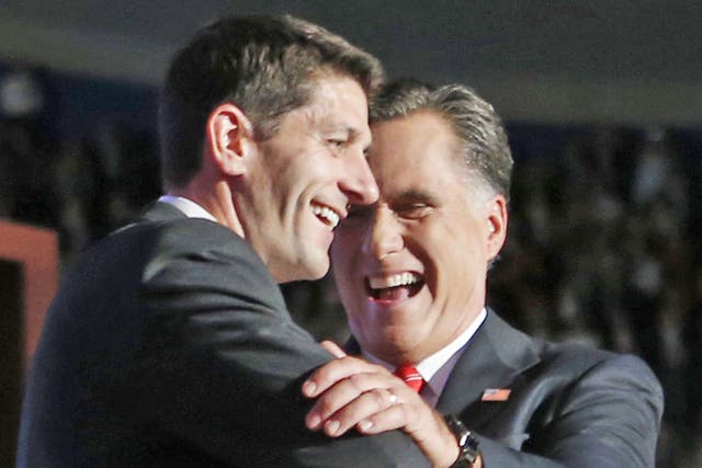Paul Ryan and Mitt Romney, US Republican candidates