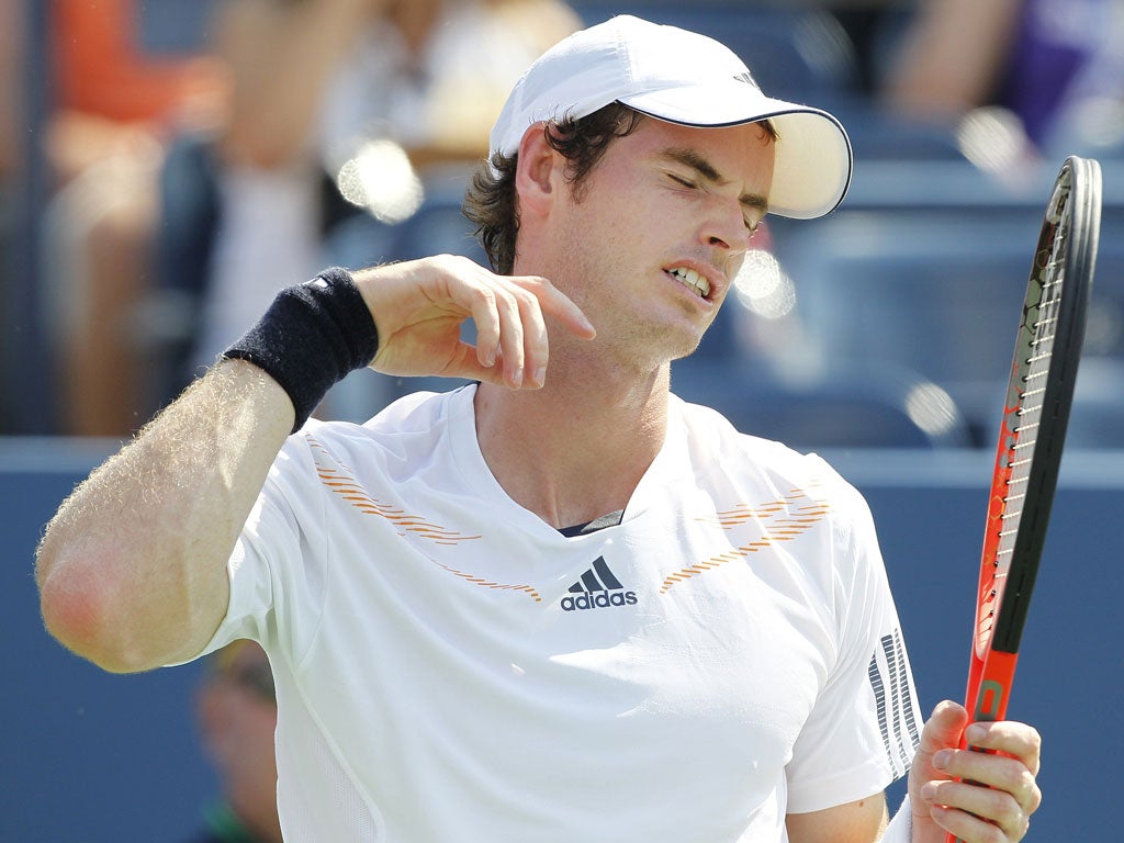 Andy Murray feels the heat during his win over Feliciano Lopez
on Saturday