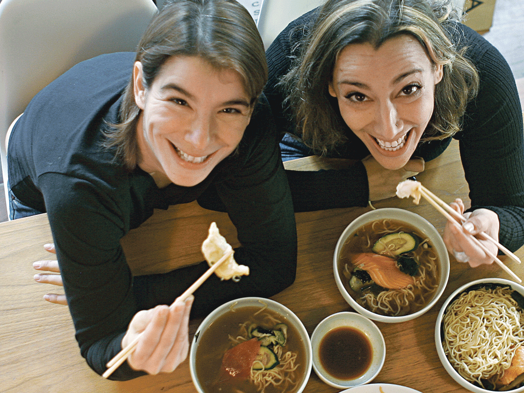 Sister act: authors Sophie (left) and Audrey Boss were both
overeaters until they learnt how to form a healthy relationship with food