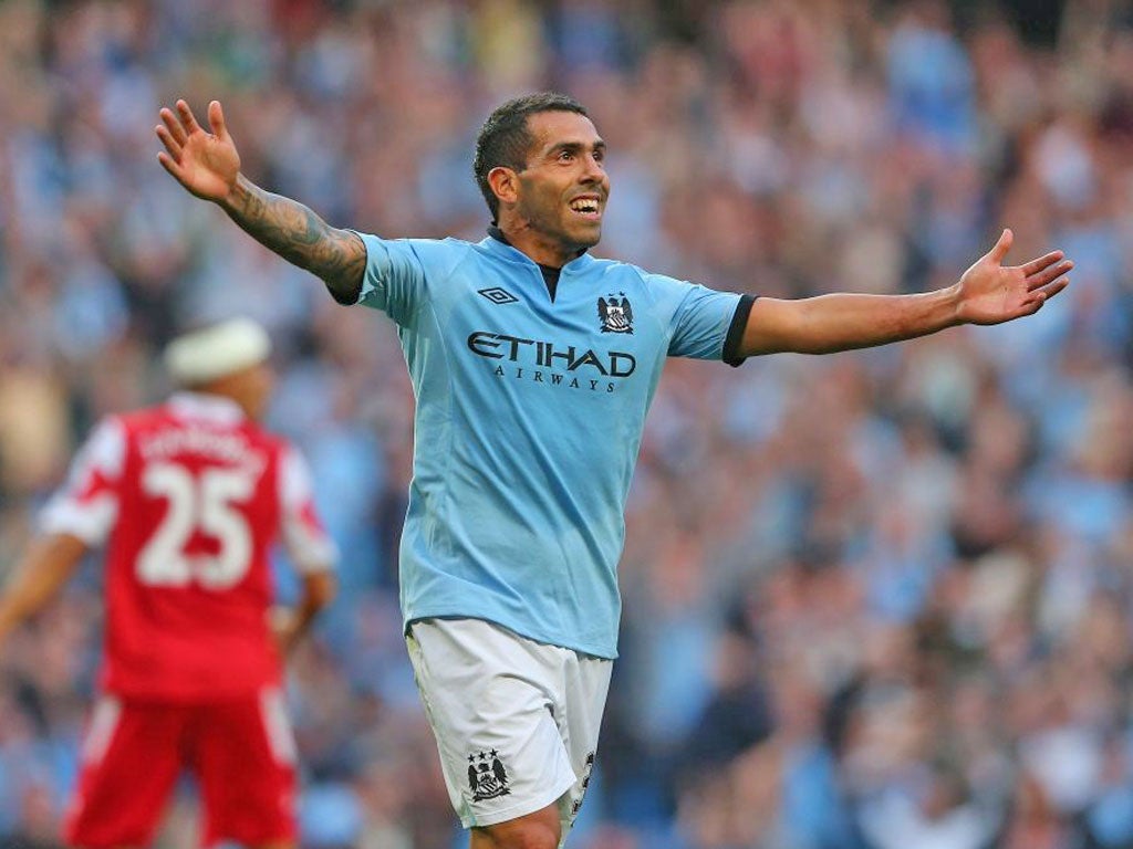 Carlos Tevez has started the season in fine form but is not in the Argentina squad