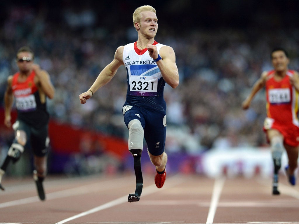 Jonnie Peacock blitzes his rivals in equalling the 100m Paralympic record last night