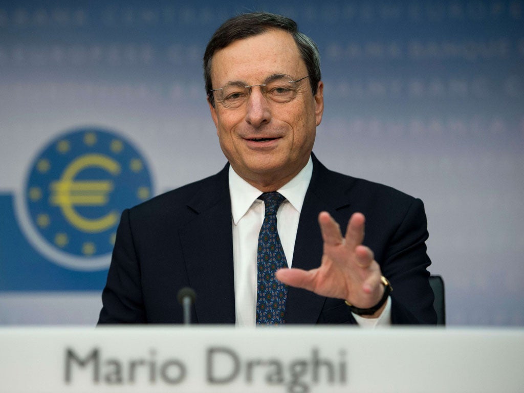 Mr Draghi remains under pressure from the German Bundesbank to limit the ECB's intervention in the markets