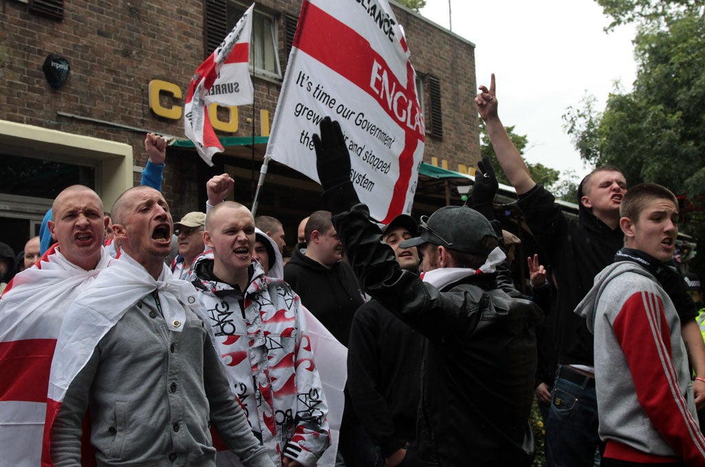Tide of rage: members of the English Defence League demonstrate