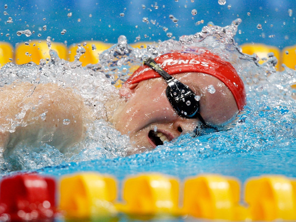 The smiling 17-year-old sent the Aquatics Centre into raptures as she "gave it everything" in the S6 100-metre freestyle final