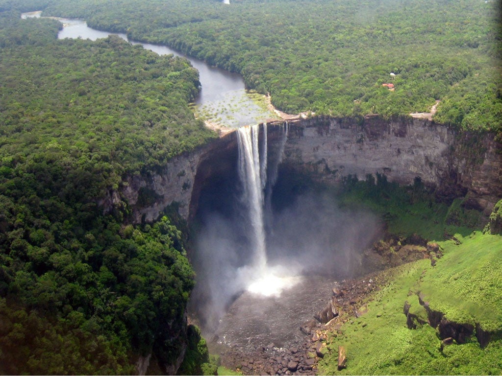 Fall from grace: Kaieteur Falls in Guyana, one of the countries featured by John Gimlette in his book Wild Coast