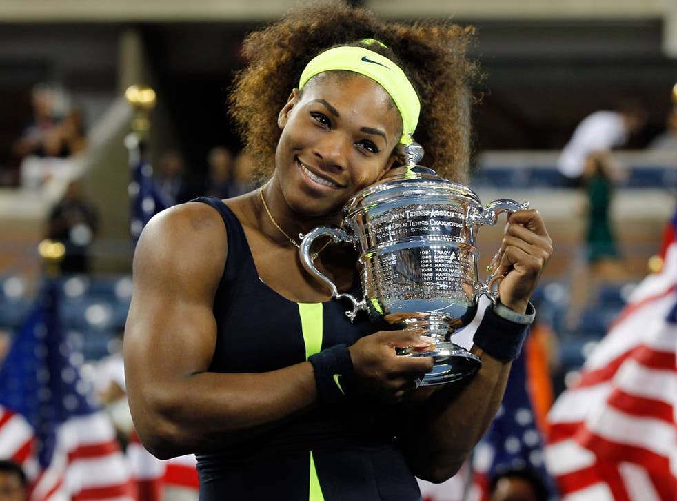 Serena Williams celebrates her US Open triumph