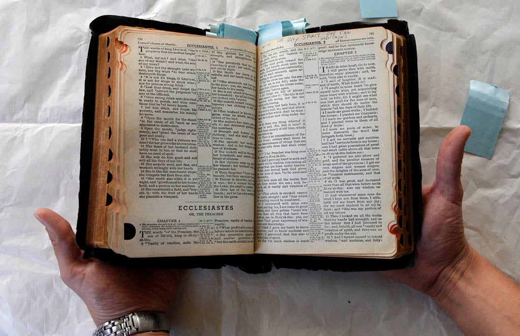 The Bible used by Elvis Presley today sold at auction for £59,000.