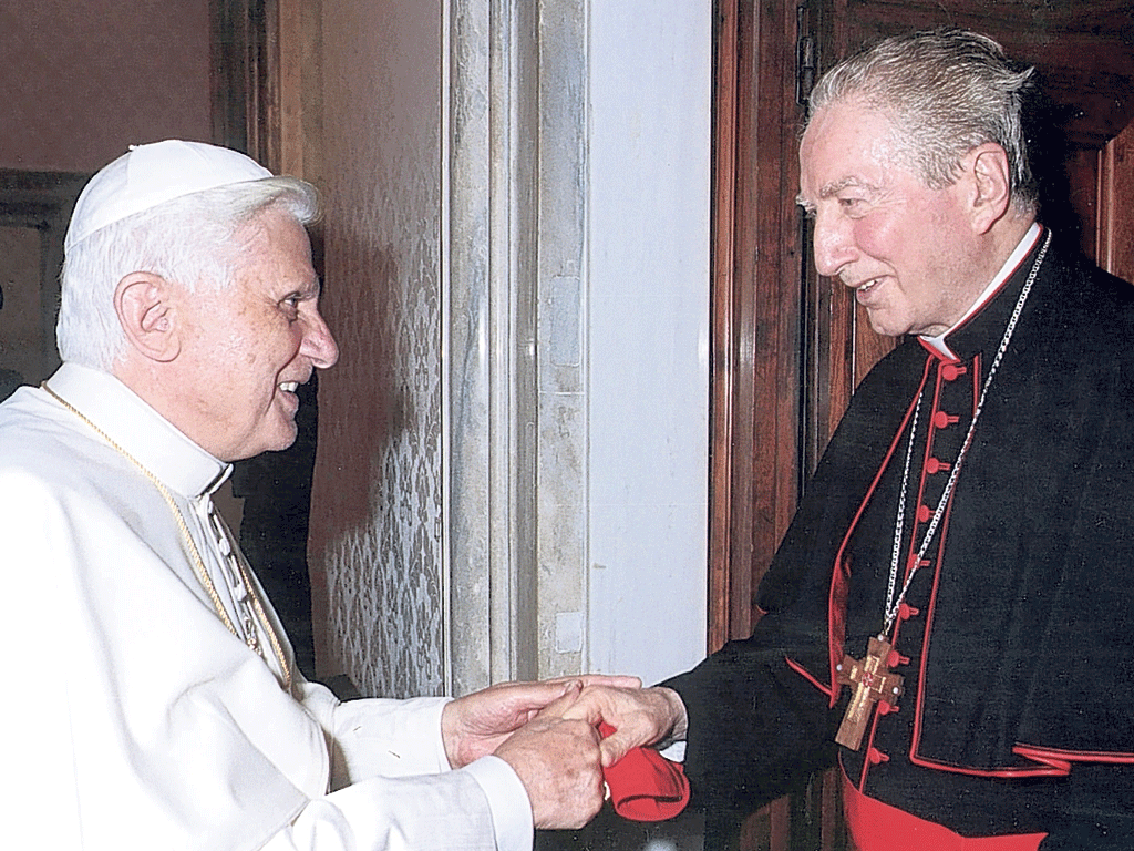 Martini, right, with Pope Benedict, had been mentioned as a possible successor to John Paul II