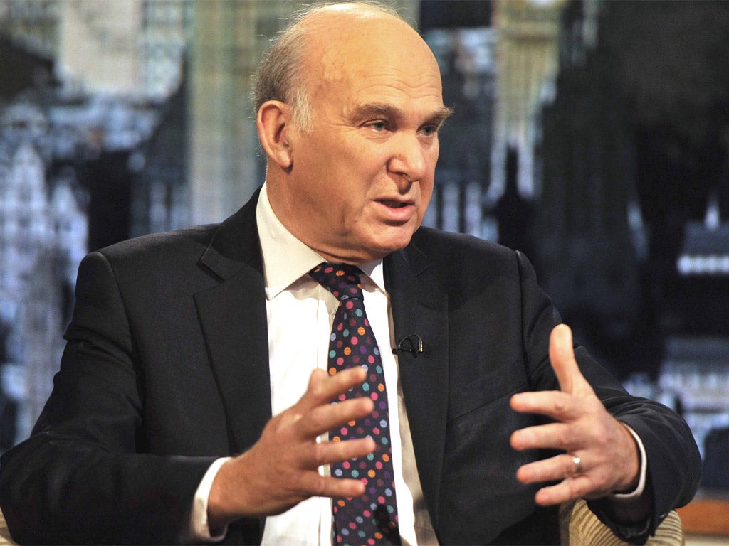 Vince Cable’s new bank
will be up and running
within 18 months and
hopes to lend £10bn