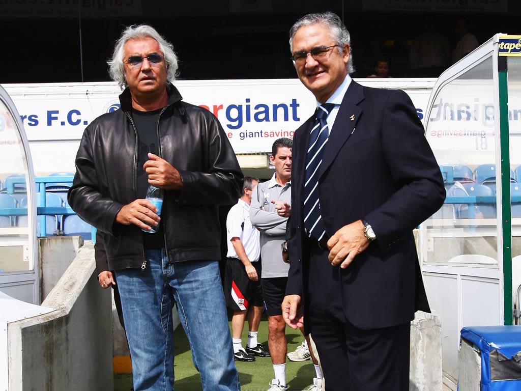 Gianni Paladini (right) with Flavio Briatore at QPR