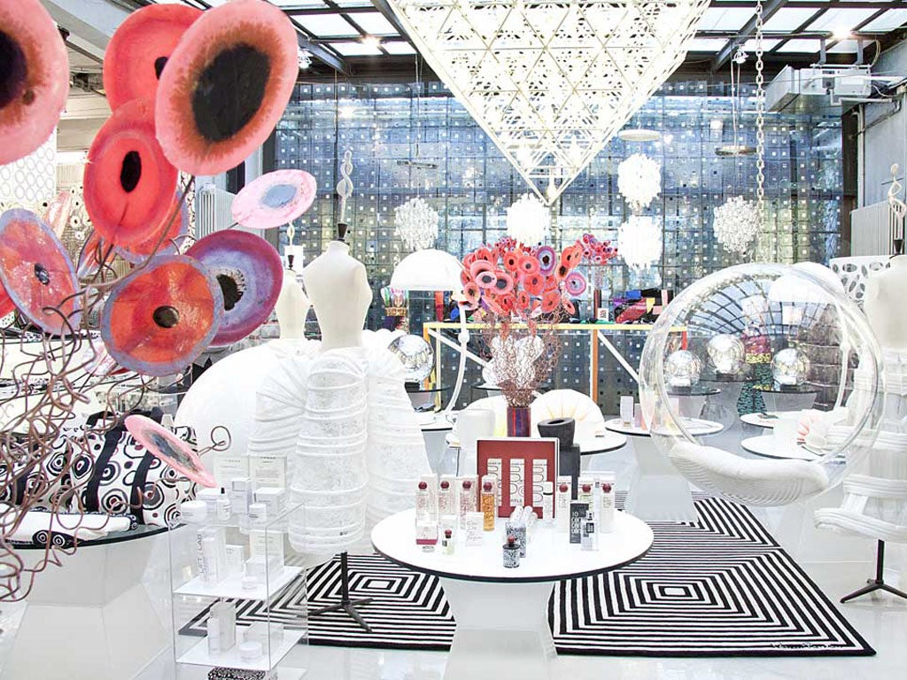 The dazzling interior of 10 Corso Como with its signature circle-branded products