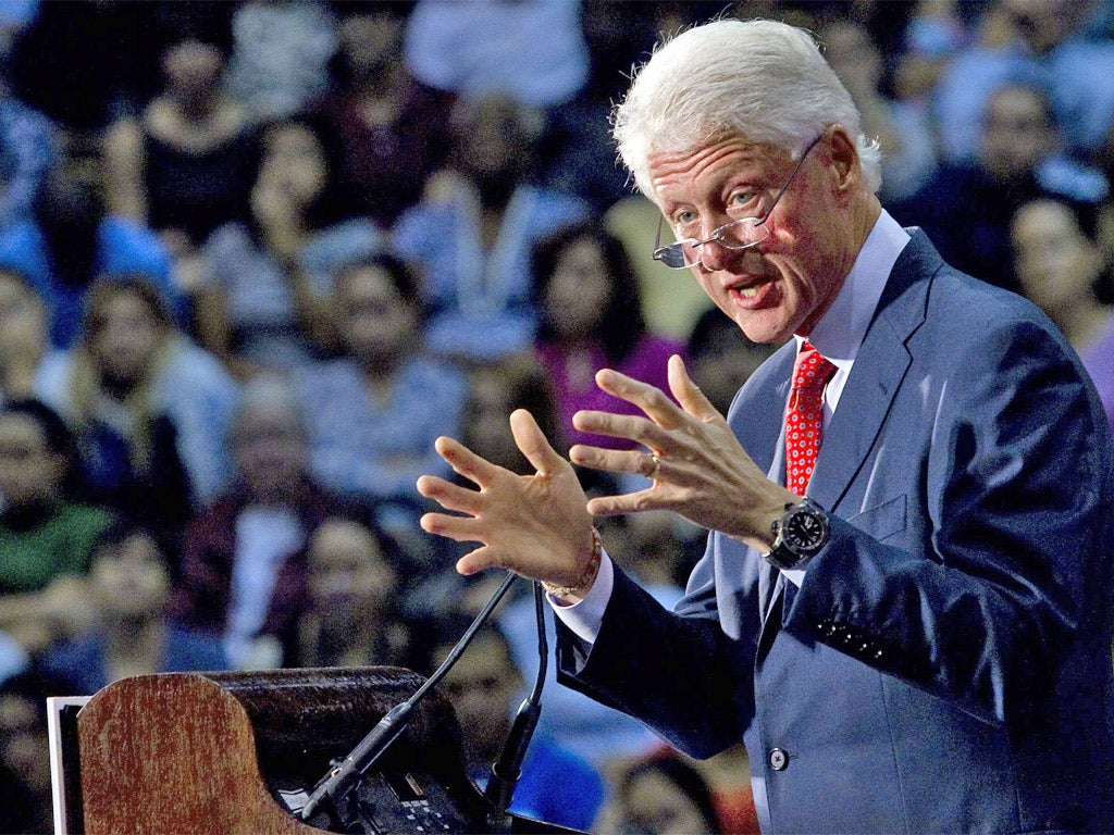 Bill Clinton spoke without a prepared speech or teleprompter