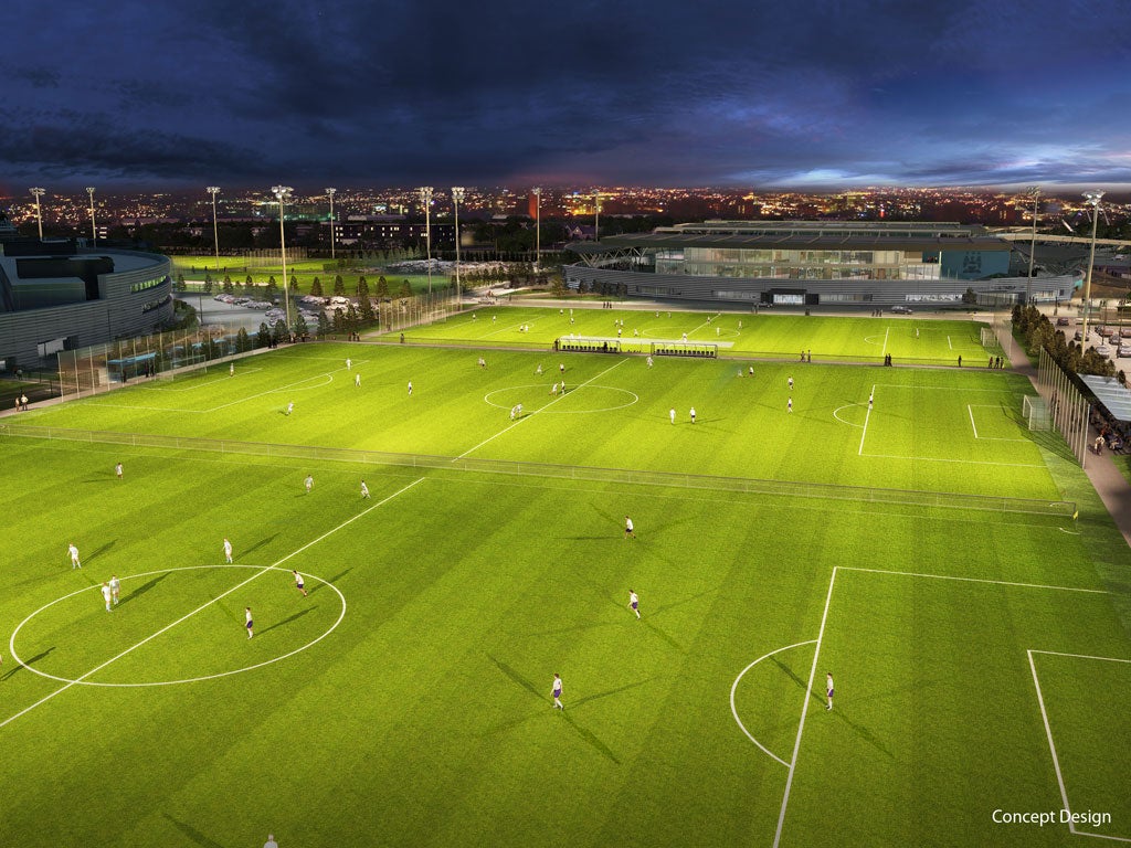 The training pitch at night