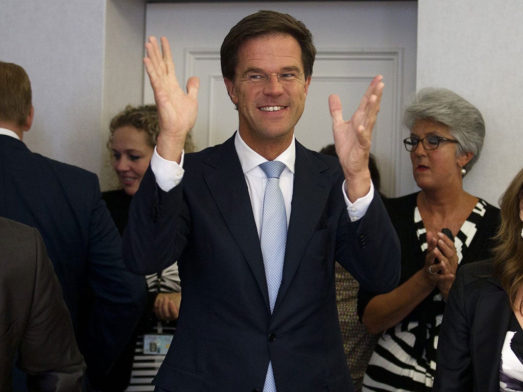 Mark Rutte after his victory yesterday