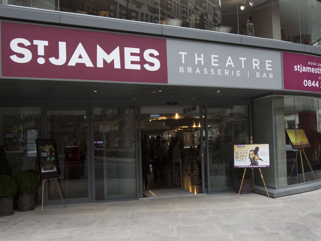 The St James Theatre in London's Victoria features a dramatic Italian-marble staircase