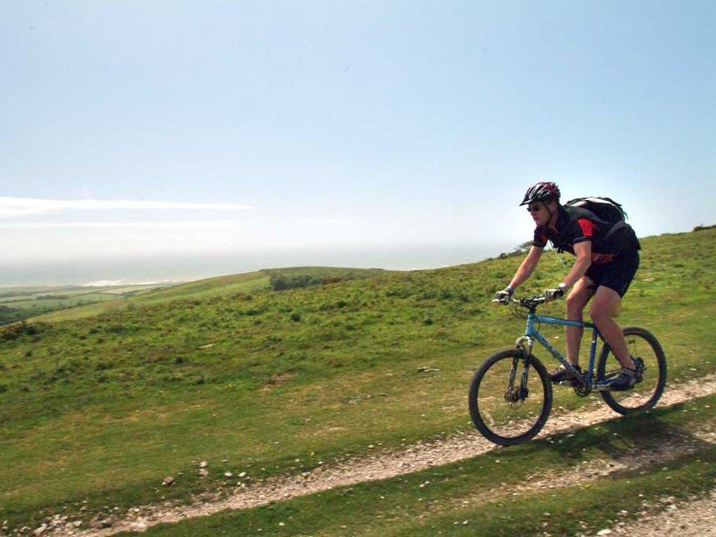On the up: the Isle of Wight's green hills overlooking the sea