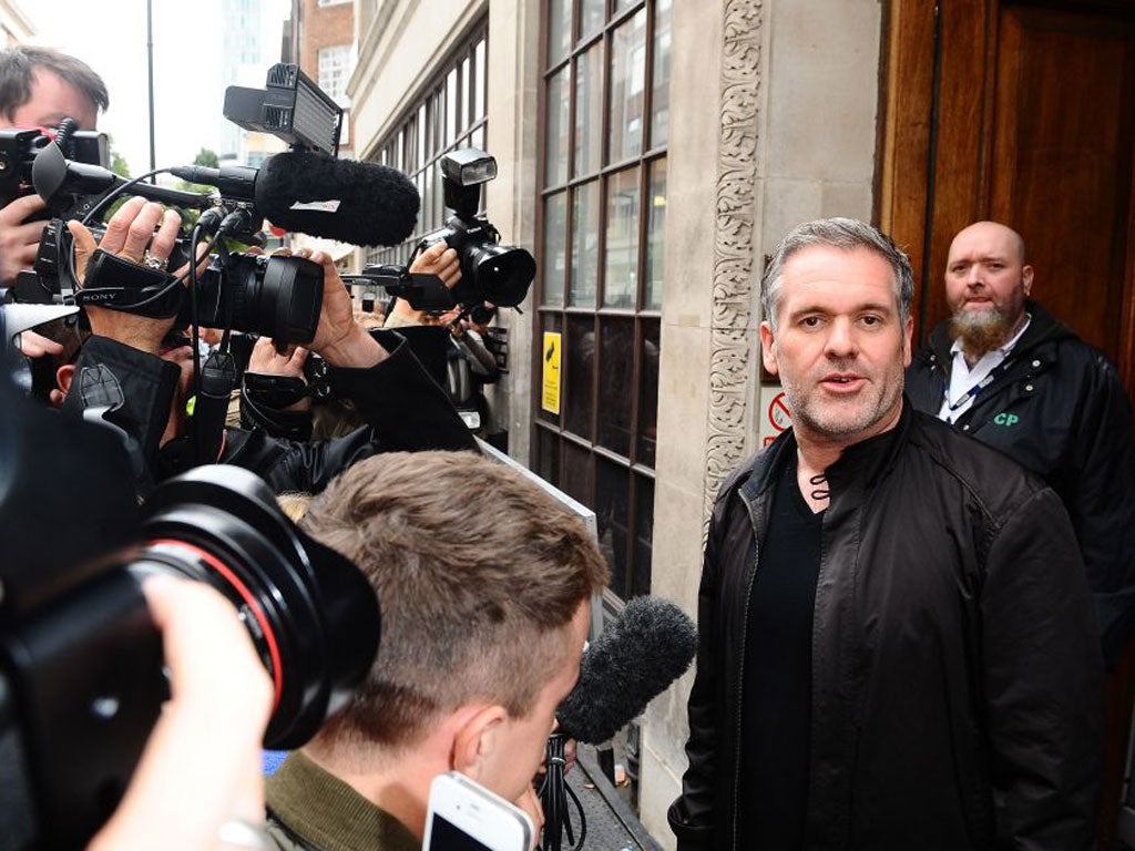 Chris Moyles leaves Radio 1 yesterday after his final breakfast show in London