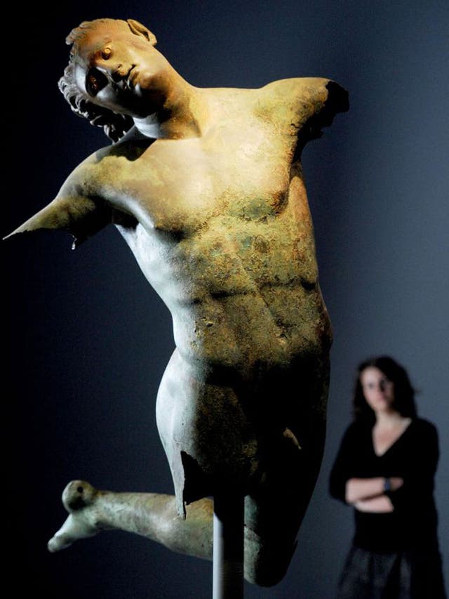 The 4th-century Dancing Satyr, found by fishermen off Sicily in 1998 at the RA