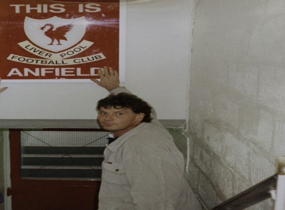 Liverpool supporter Stephen Whittle pictured at Anfield. He took his own life last year