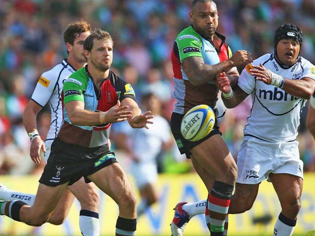 Nick Evans runs the show for Harlequins on Saturday