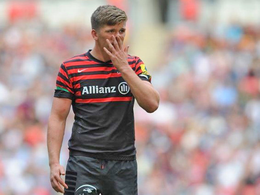 Saracens fly-half Owen Farrell had a poor day with the boot