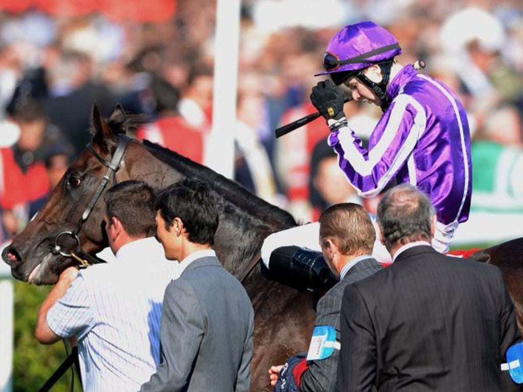 Jockey Joseph O’Brien cannot hide his anguish after Camelot’s defeat