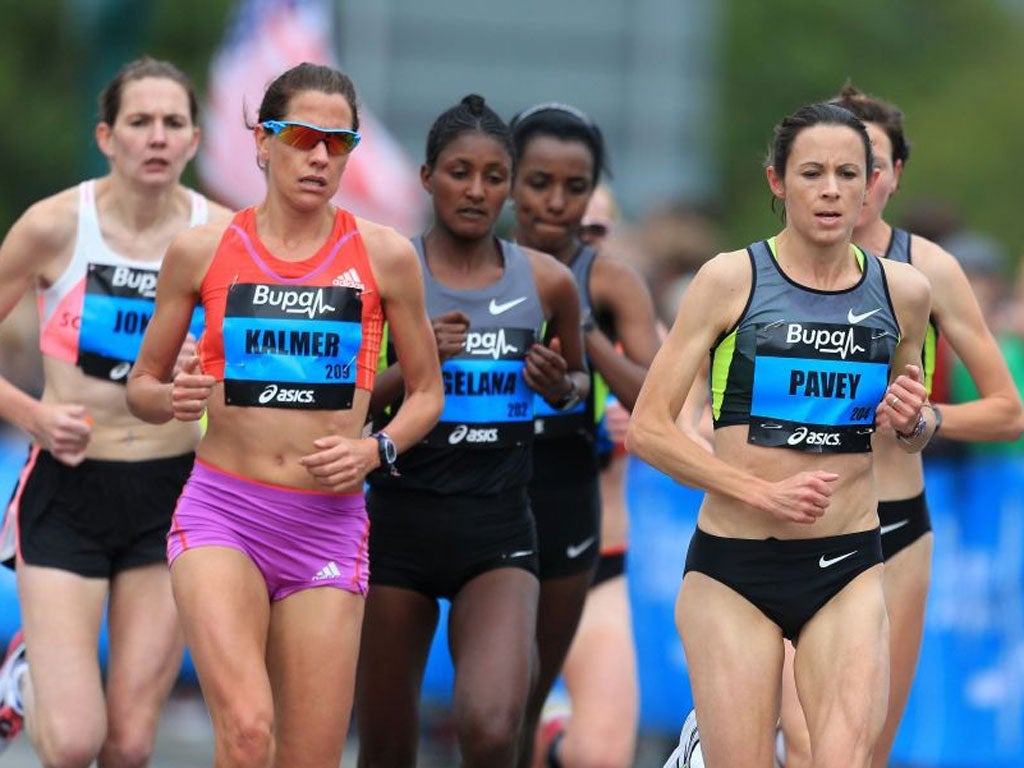 Jo Pavey finished fifth in the women’s race