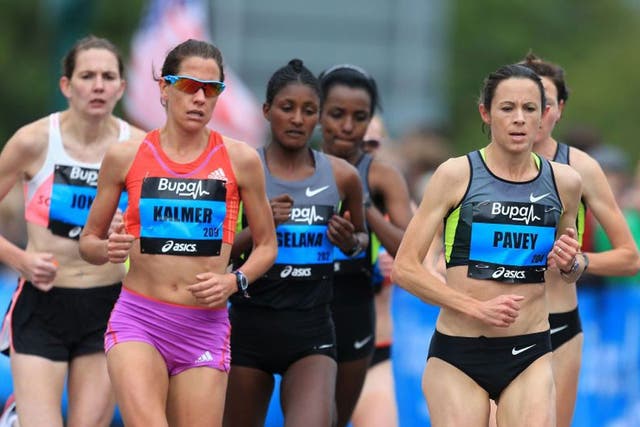 Jo Pavey finished fifth in the women’s race