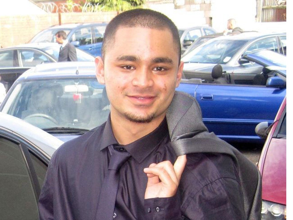 Azezur Khan, 21, was shot dead while attending the funeral of a young gang member