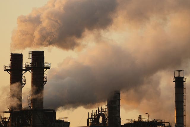 Fumes emit from factories of Keihin Industrial Area on December 1, 2009 in Kawasaki, Japan. 