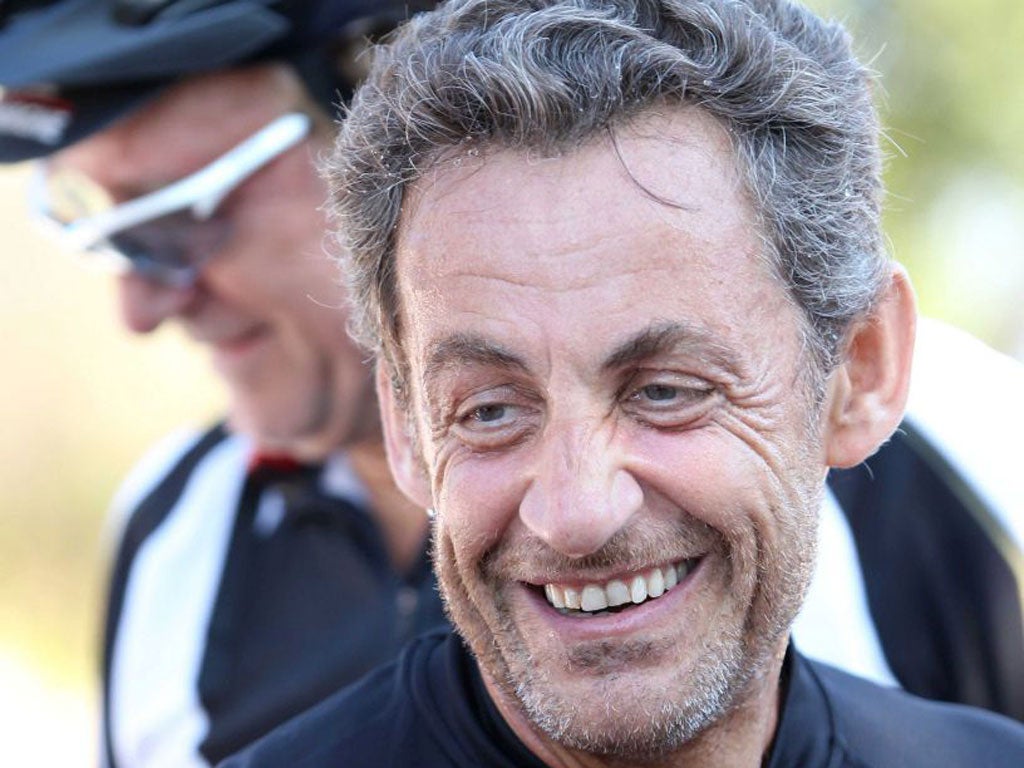 A relaxed and unshaven Nicolas Sarkozy