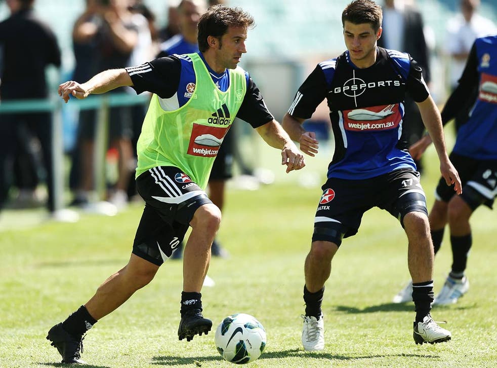Alessandro Del Piero trains with Sydney FC