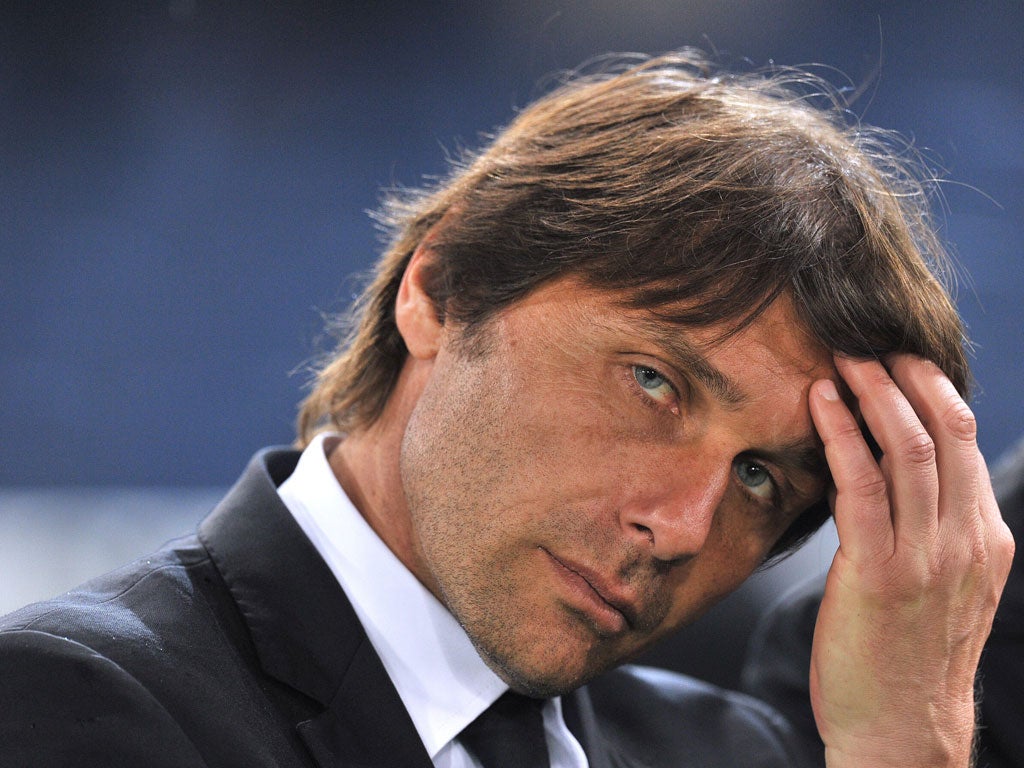 Juventus manager Antonio Conte is currently serving a ten-month ban