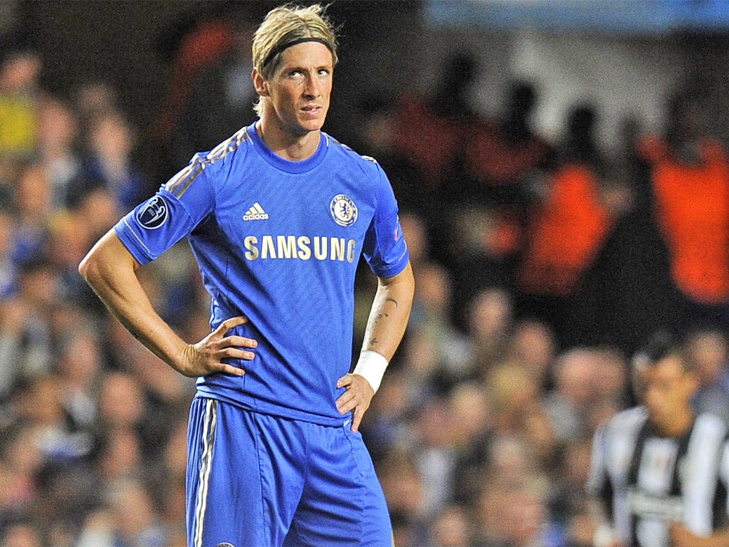Chelsea’s Fernando Torres played a lone role up front