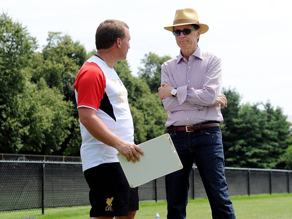 Liverpool manager Brendan Rodgers with principal owner John Henry