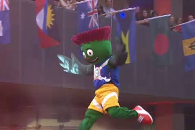 <b>Clyde (Glasgow 2014 Commonwealth Games)</b><br/>
A thistle man named Clyde has been unveiled as the mascot which will celebrate with Sir Chris Hoy on his last hurrah at the Commonwealth Games before calling it a day. Clyde was designed by a 12-year-old