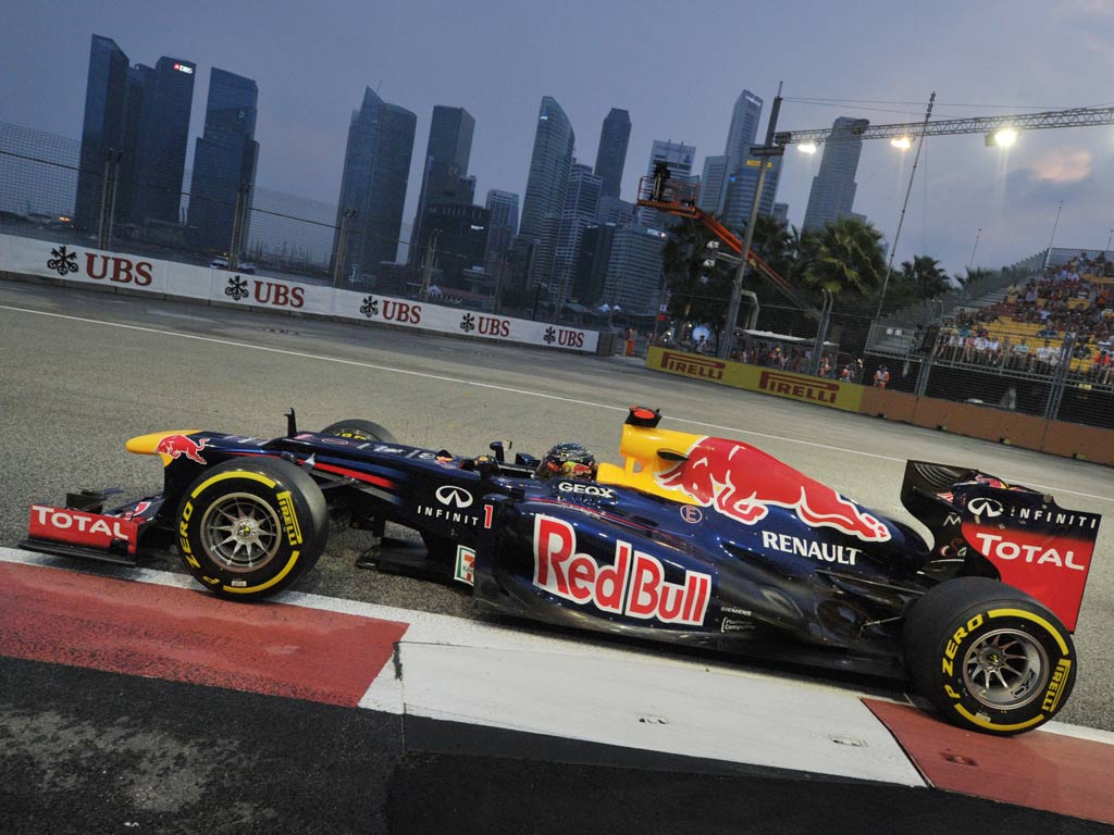 Sebastian Vettel in action at the Singapore Grand Prix