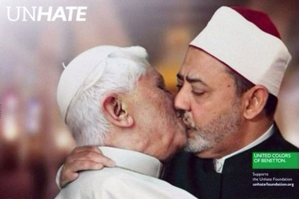 Benetton’s ad with the Pope giving an imam a smacker