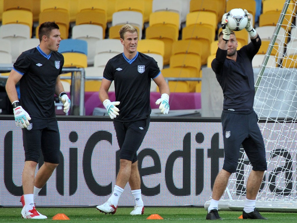 (From left to right) Jack Butland, Joe Hart and Robert Green are among the best of a small bunch of topflight English keepers